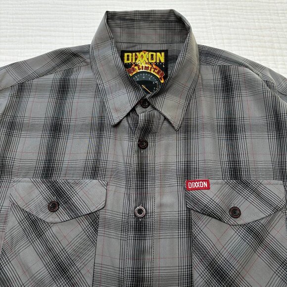 Dixxon Mens The Limiter Plaid Button Up Shirt Size Large Short Sleeve Bamboo - Picture 4 of 9